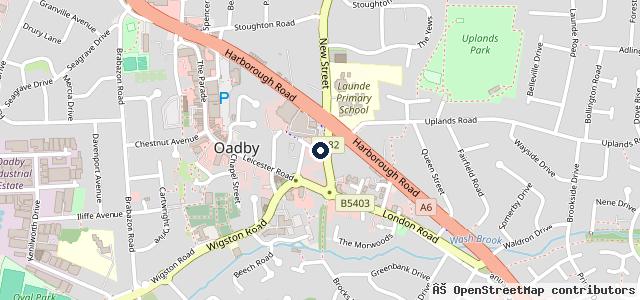 Map showing the location of New Street Motors (Oadby) Ltd