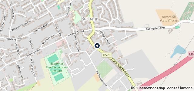 Map showing the location of Burbage Mot Centre
