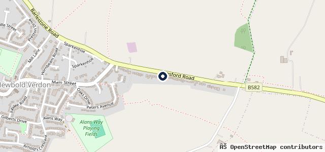 Map showing the location of Newbold Garage