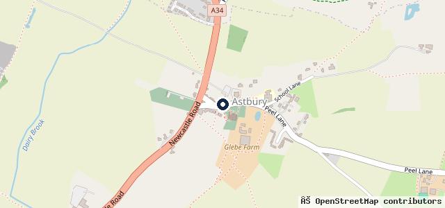 Map showing the location of Astbury Garage