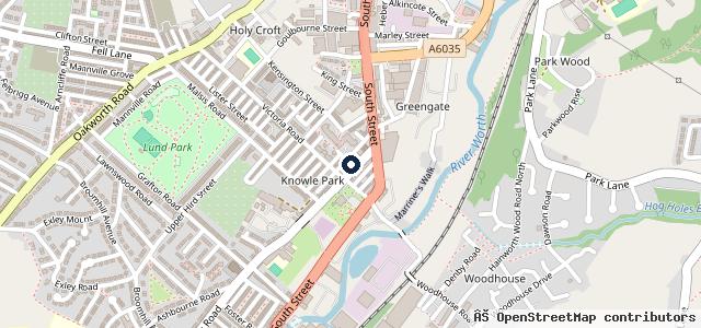 Map showing the location of Queens Road Garage