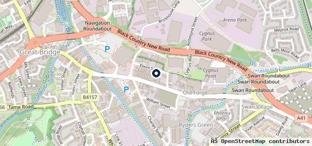 Map showing the location of Autoservice Great Bridge