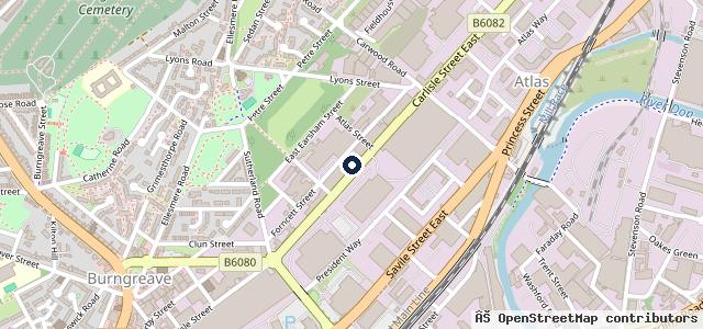 Map showing the location of Grimesthorpe service station