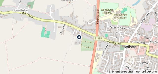 Map showing the location of Spilsby Garage