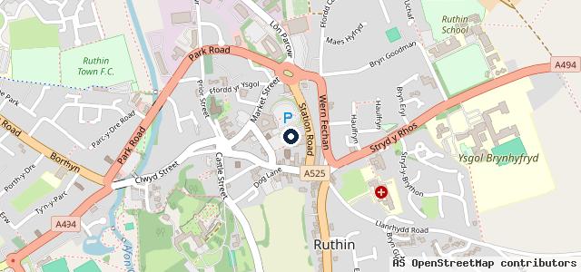 Map showing the location of C K MOTOR VEHICLES - Car Garage Ruthin