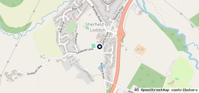 Map showing the location of The Garage AT Sherfield