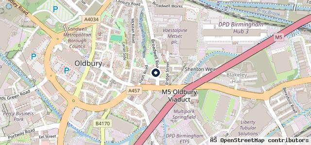 Map showing the location of Broadwell Garage