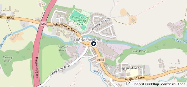 Map showing the location of Higher Walton Garage and Recovery
