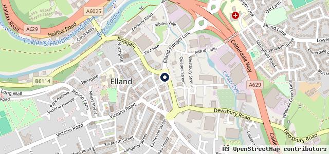 Map showing the location of Elland Tyre &amp; Exhaust Services Ltd | Elland