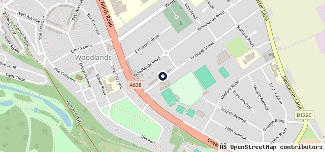 Map showing the location of Woodlands Service Centre