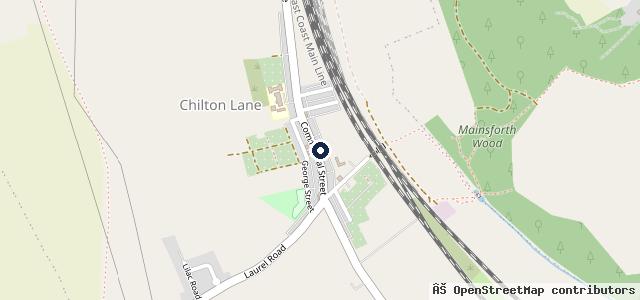 Map showing the location of Denhamfields Garage