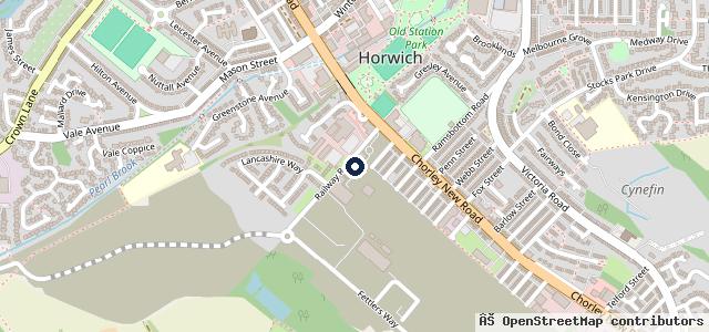 Map showing the location of Horwich M.O.T Station
