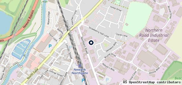 Map showing the location of Halfords Autocentre Newark