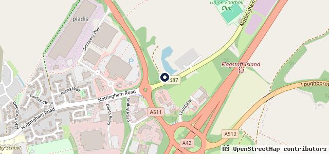 Map showing the location of Castle Garage (Ashby) LTD - Nottingham Road Branch