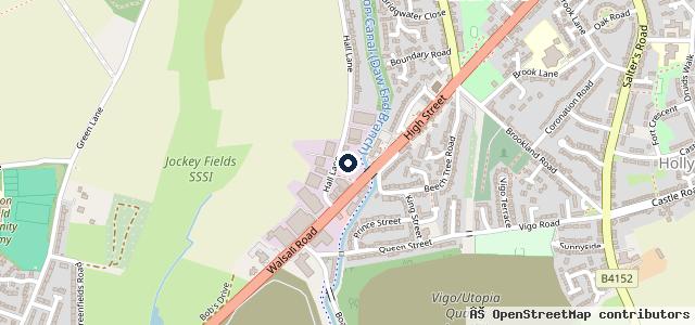 Map showing the location of Walsall Wood Service & Repair Centre