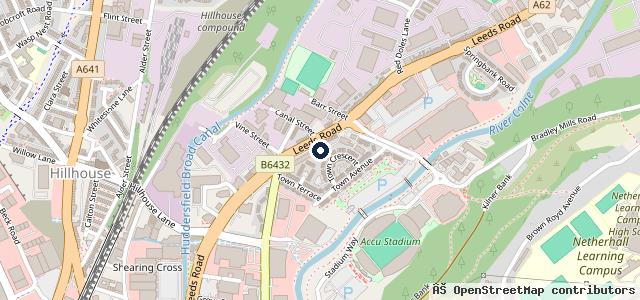 Map showing the location of Huddersfield Exhaust Centre and Tyres
