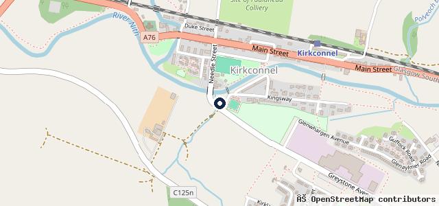 Map showing the location of H A Harkness