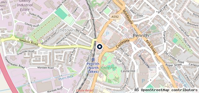 Map showing the location of Castle Garage Penrith