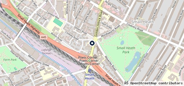Map showing the location of Golden hillock car wash