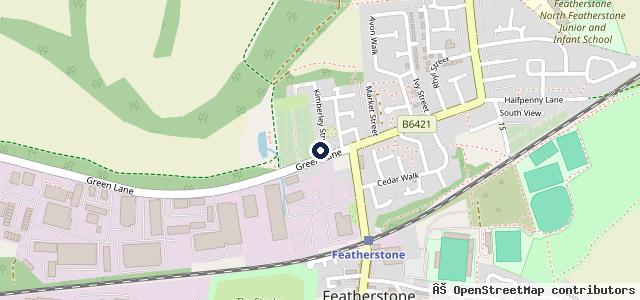 Map showing the location of Featherstone MOT Centre