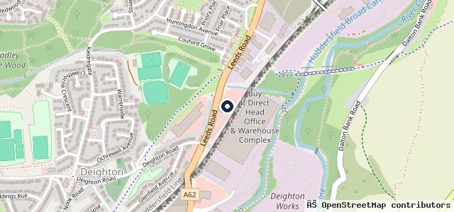 Map showing the location of Vertu Motors Accident Repair Centre Huddersfield