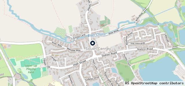 Map showing the location of Webbs Garage South Cerney