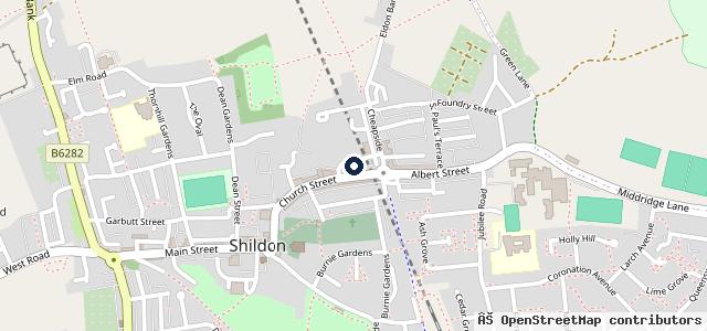 Map showing the location of Humbles Garage