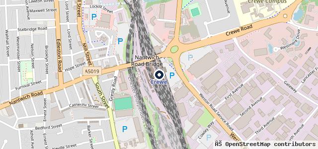 Map showing the location of Crewe Volkswagen | Crewe