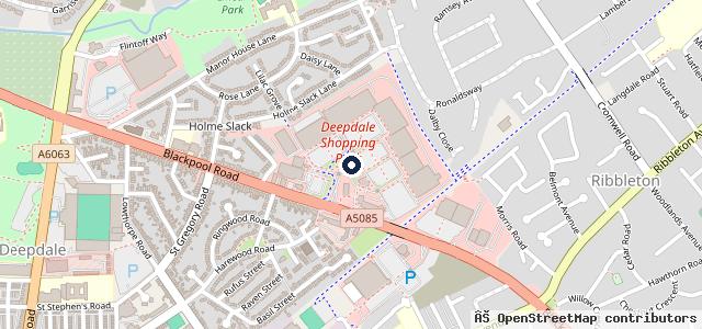 Map showing the location of Lookers Volkswagen (Preston)