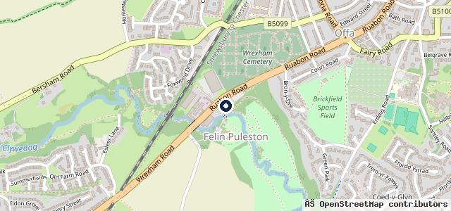 Map showing the location of Wrexham Service Centre