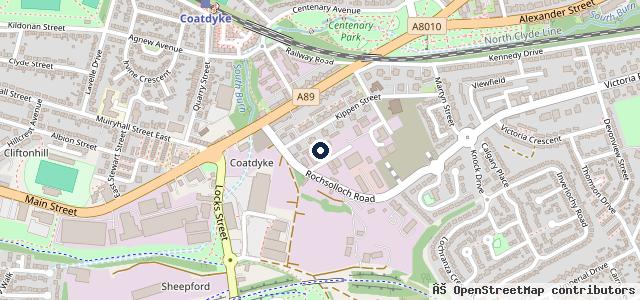 Map showing the location of Mitchells Garage