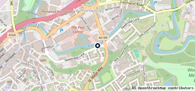 Map showing the location of CJs Automotive
