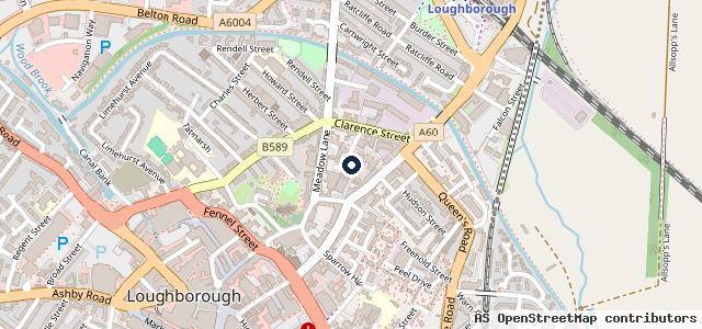 Map showing the location of RedLine Garage