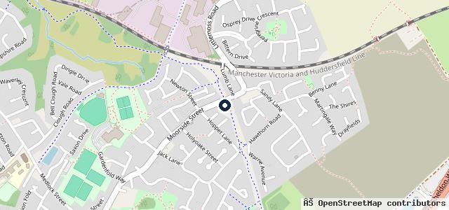 Map showing the location of Droylsden Mot Centre