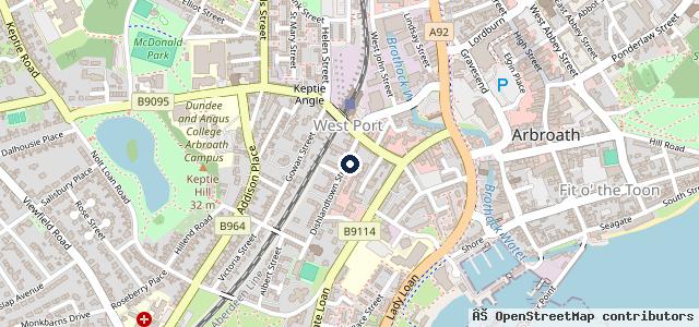 Map showing the location of Robbies Garage
