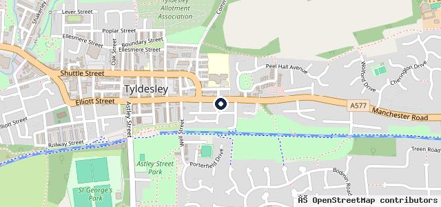 Map showing the location of J Bainbridge Autobody Repairs
