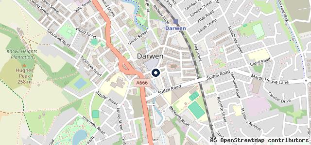 Map showing the location of Church street garage