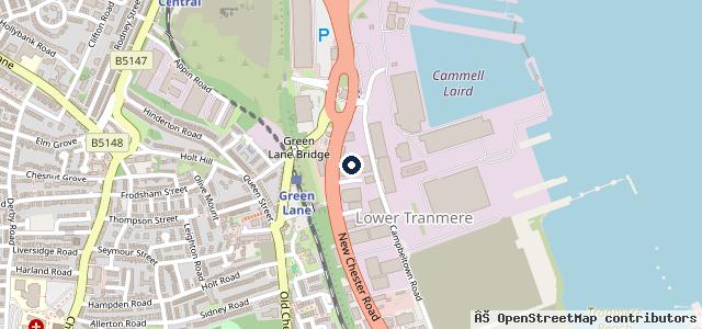 Map showing the location of Vauxcare Wirral