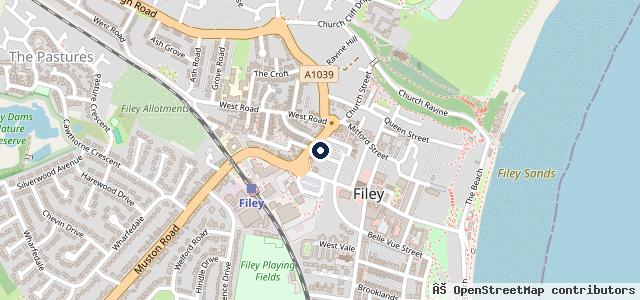 Map showing the location of Filey Garage