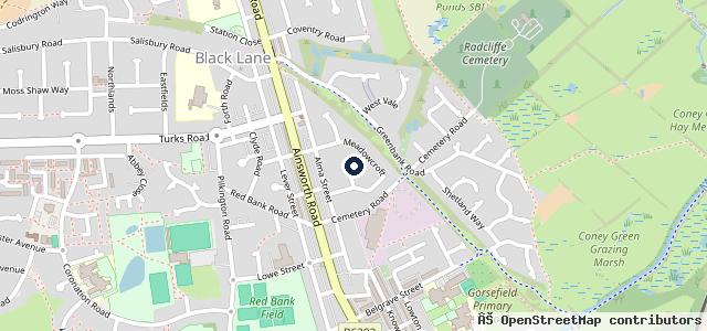 Map showing the location of Fastlane Accident Repair Ltd Car Body Repairs Radcliffe