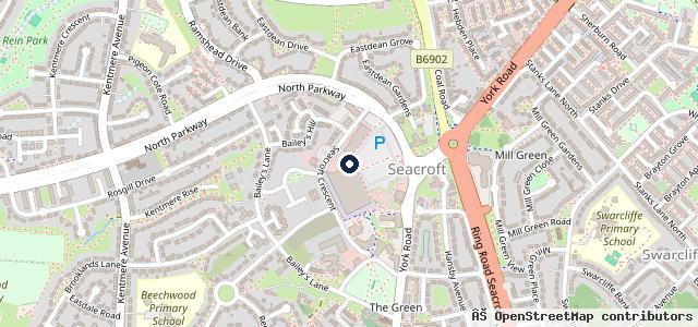 Map showing the location of Waves Hand Car Wash Leeds Seacroft