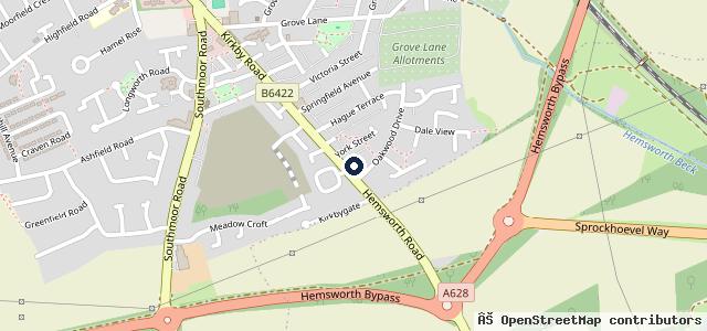 Map showing the location of Kirkbygate Hand Car Wash
