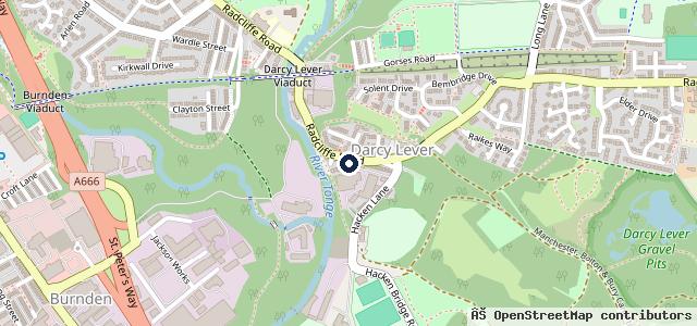 Map showing the location of River Bank Garage