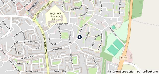 Map showing the location of Shafto Way Service Centre