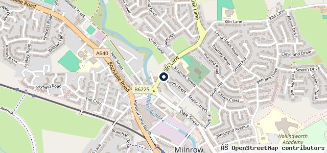 Map showing the location of Mayfield Vehicle Repairs