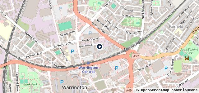 Map showing the location of KC Autos Warrington