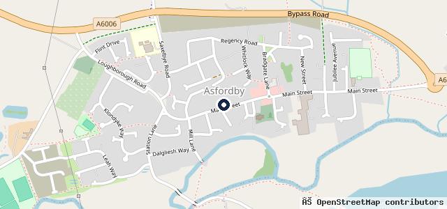 Map showing the location of Asfordby Garage