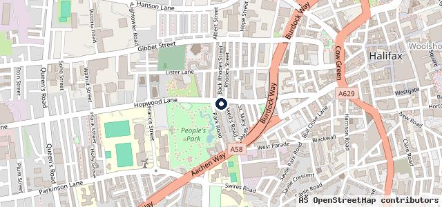 Map showing the location of Hopwood Lane MOT Center