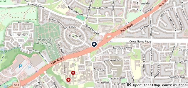 Map showing the location of Halfords Autocentre Leeds (York Road)