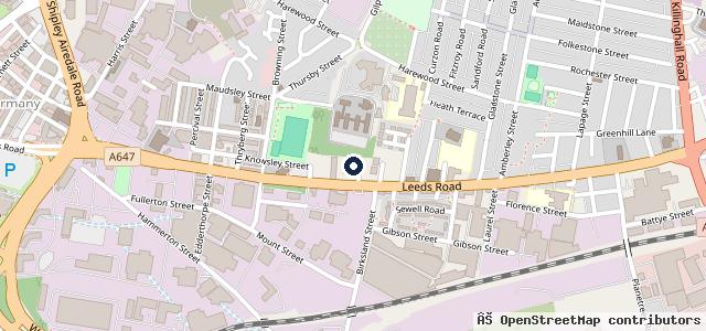 Map showing the location of Gledhill Road Garage